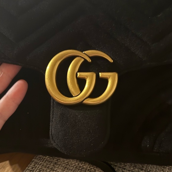 Gucci GG Velvet Marmont Matelasse Small Shoulder cross body Bag Black - Picture 14 of 16